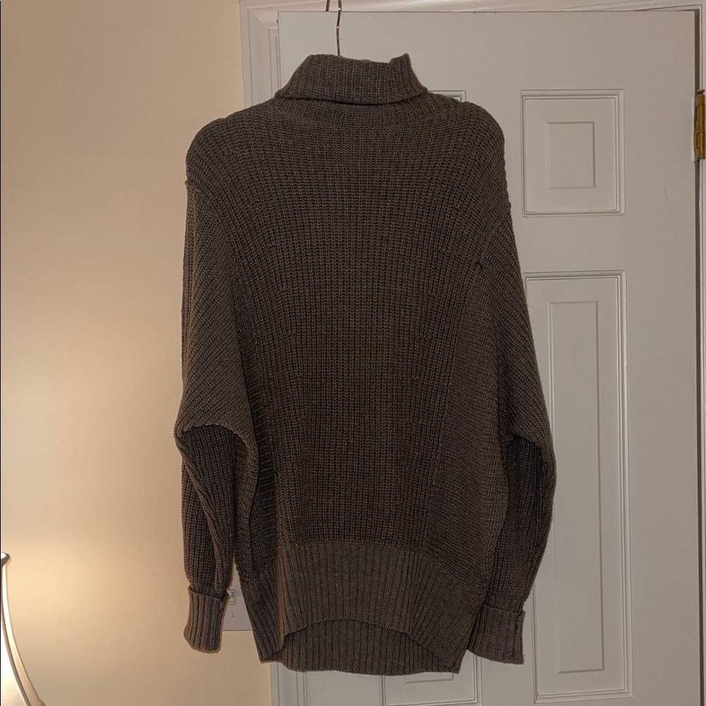 Free People Cozy Gray Turtleneck Sweater